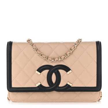 CHANEL Caviar Quilted CC Filigree Wallet On Chain… - image 1