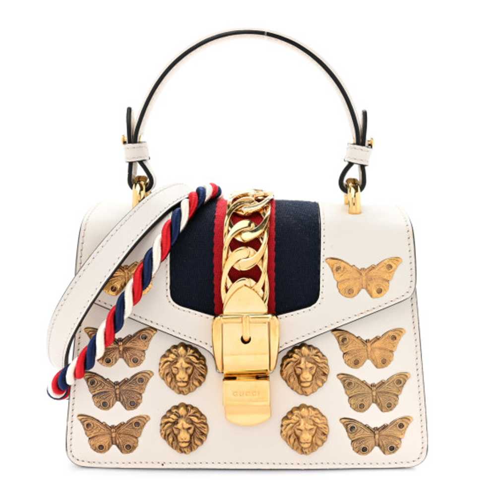 GUCCI Calfskin Animal Studs Mini Sylvie Top Handl… - image 1