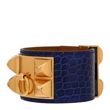 HERMES Shiny Alligator Collier De Chien CDC Bracel