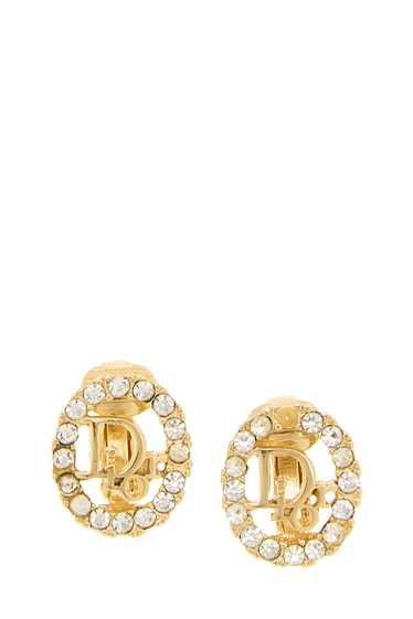 Gold & Crystal Logo Earrings - image 1