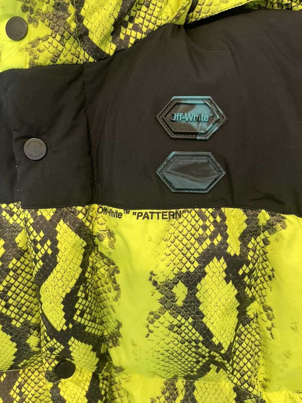 Off-White Off-White Neon Yellow Snakeskin Puffer … - image 2