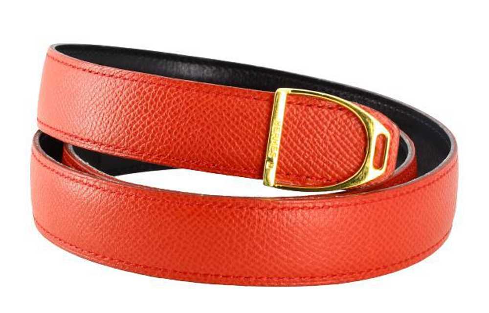 Hermès Reversible Belt in Red And Black - '10s - image 1