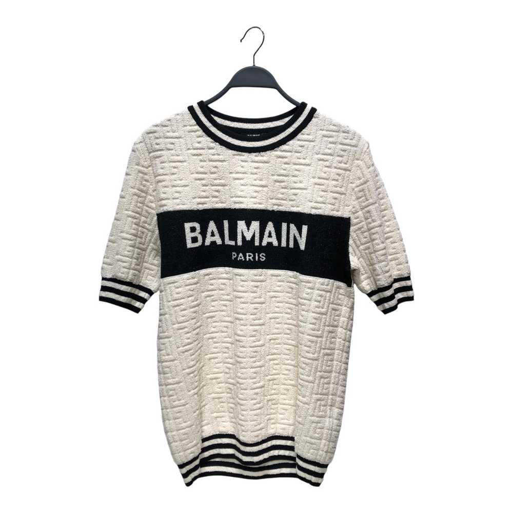 BALMAIN/T-Shirt/L/CRM/terry logo t shirt - image 1