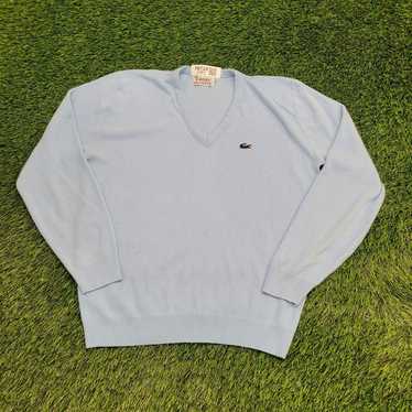 Vintage Izod Lacoste Mint Blue V offers Neck Sweater Sz Large