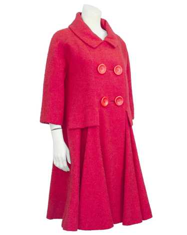 Pierre Cardin Pink Wool Swing Coat