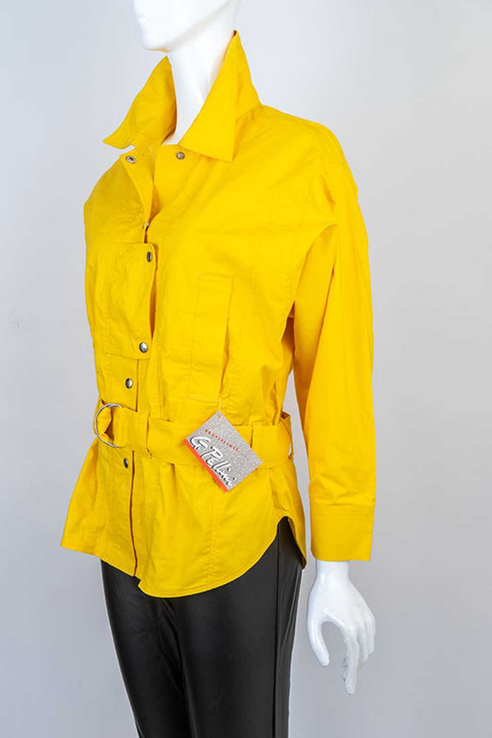 80s G. Pellini Bright Yellow Aviator Jacket - image 2