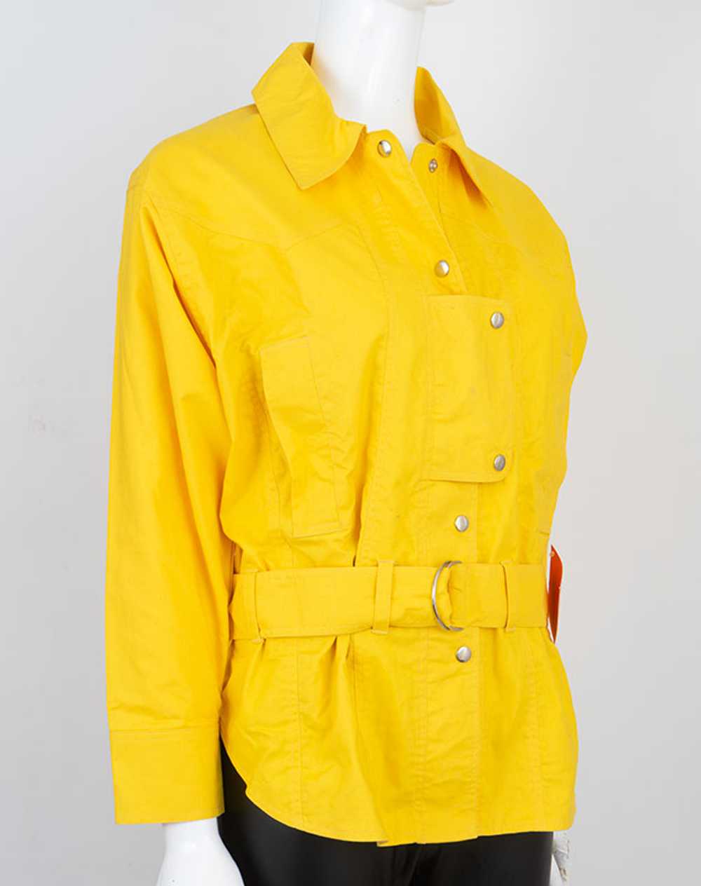 80s G. Pellini Bright Yellow Aviator Jacket - image 3