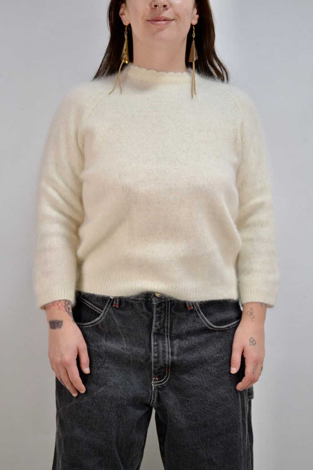 Cream Angora Sweater - image 1