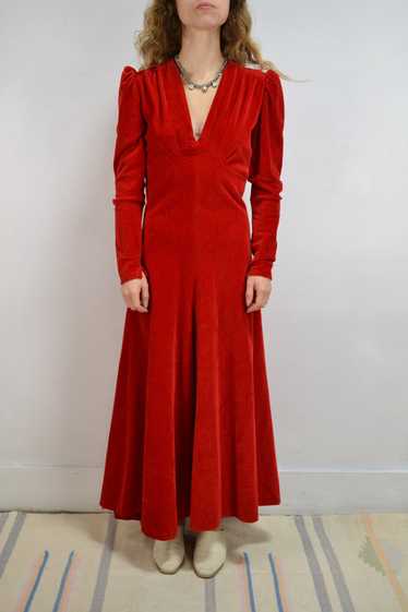 Scarlet Velvet Maxi Dress