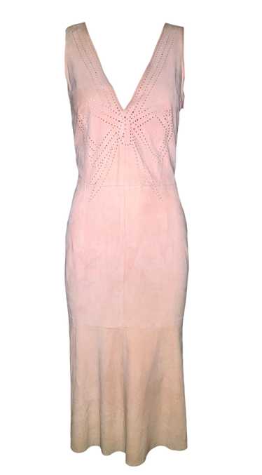 Antonio Berardi Dusty Rose Pink Suede Laser Cut Bo