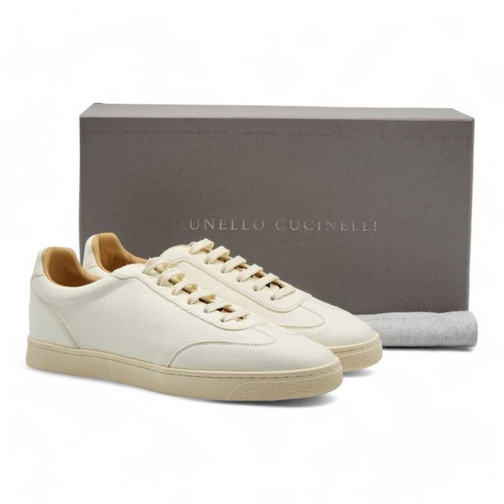 Brunello Cucinelli Leather low trainers - image 3