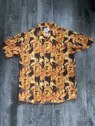 Bape Bape Flame Open Collar Shirt