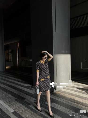 Gucci Gucci full-print wool knit dress