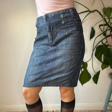 Miss Sixty Denim Skirt - 28W UK 8 Blue Cotton - image 1