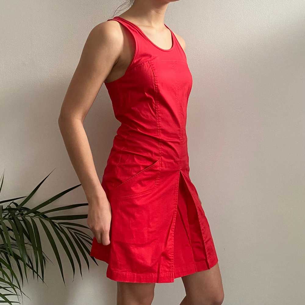 Armani Jeans Midi Dress - Small Red Cotton - image 2