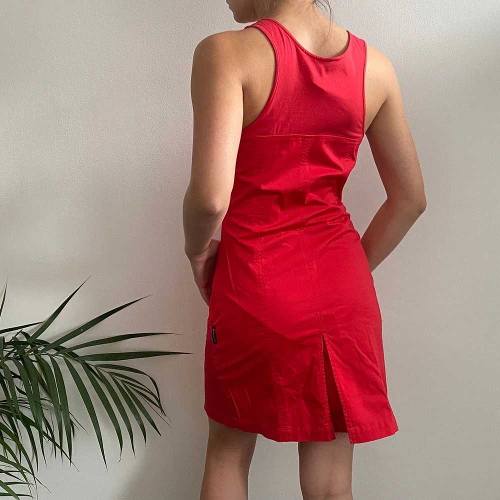 Armani Jeans Midi Dress - Small Red Cotton - image 3