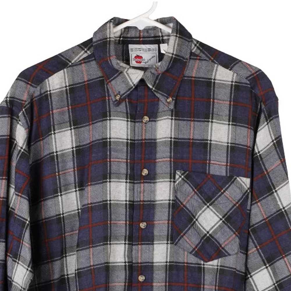 The Big Apple Checked Flannel Shirt - Large Blue … - image 3