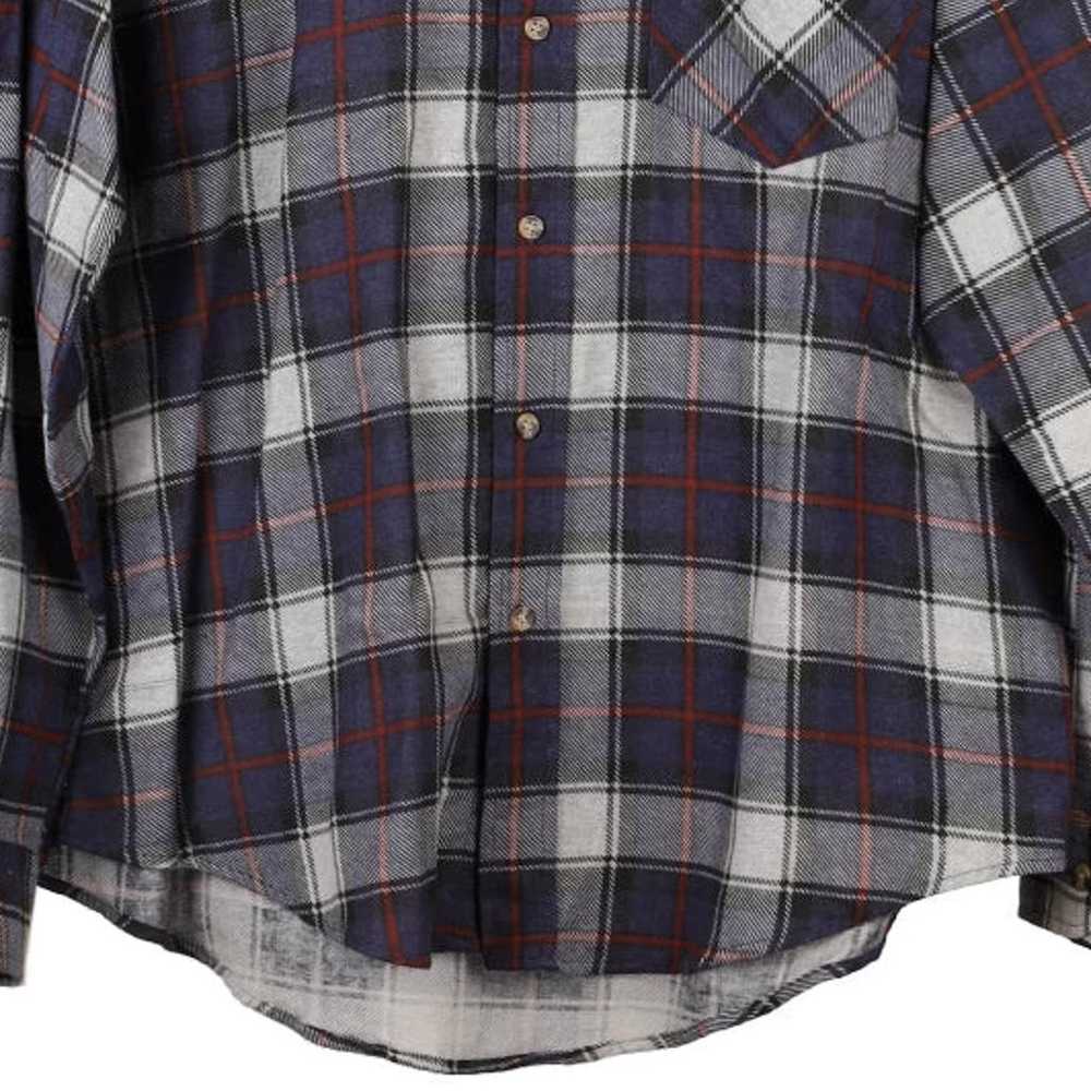 The Big Apple Checked Flannel Shirt - Large Blue … - image 4