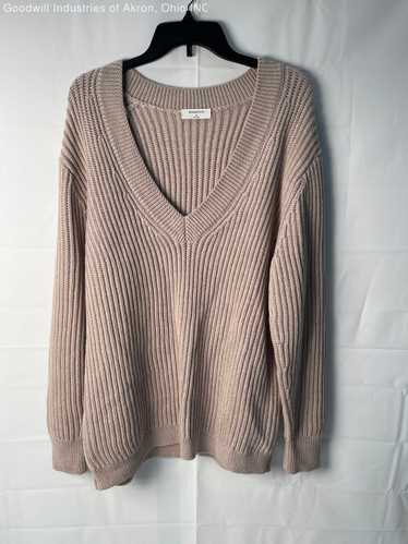 NWT Babaton Women's Light Brown V-Neck Roger Sweat