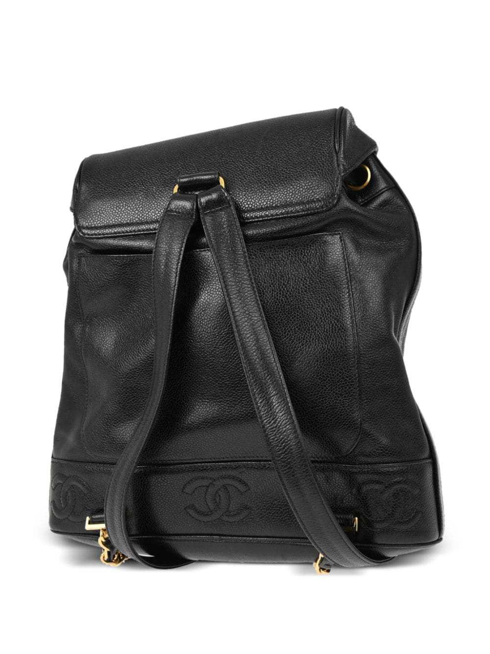 CHANEL Pre-Owned 1995 Triple CC backpack - Black - image 2