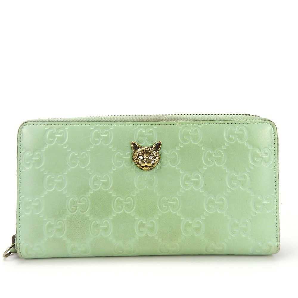 Gucci Gucci GUCCI Zip Around Wallet Sima Leather … - image 1