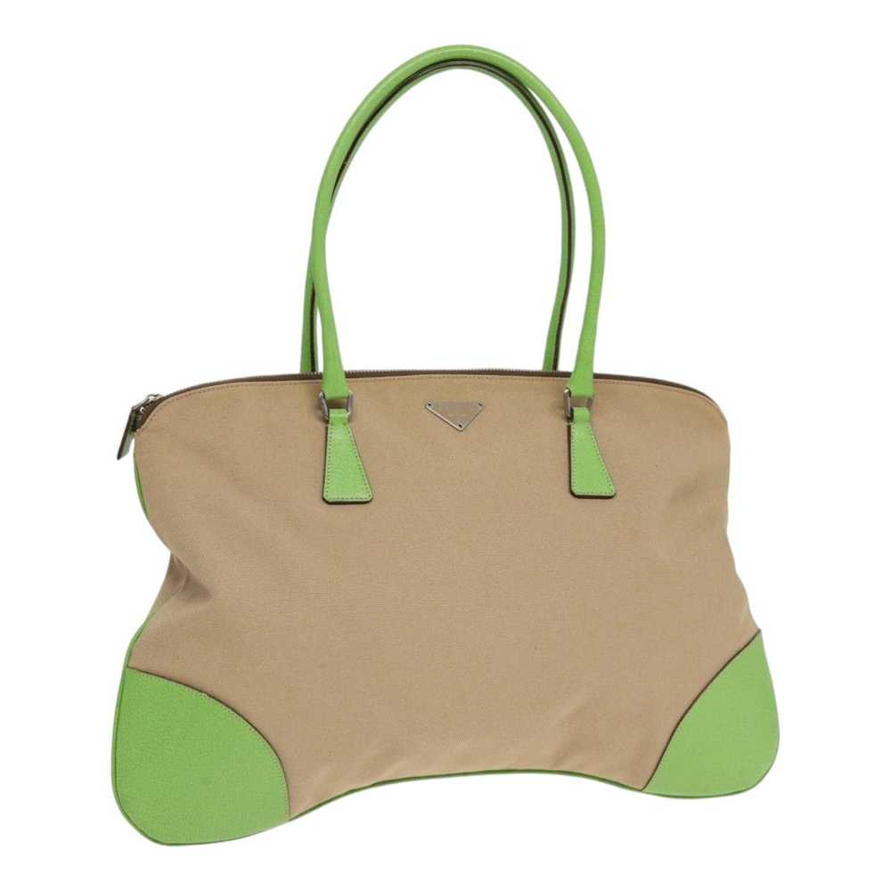 Prada Bowling Beige Canvas Shoulder Bag (Pre-Owne… - image 1