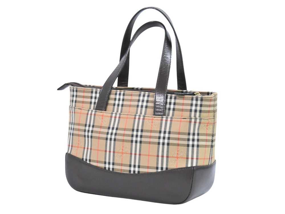 Burberry Nova Check Beige Canvas Handbag (Pre-Own… - image 2