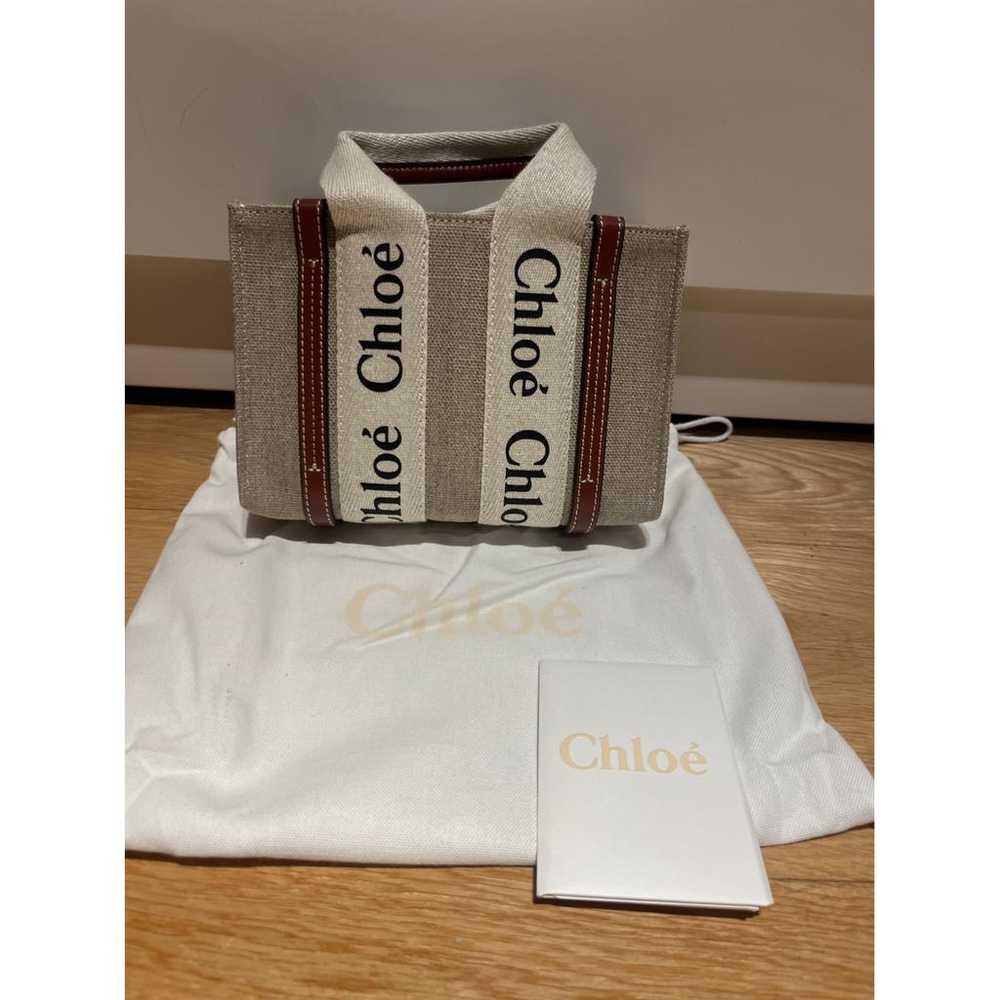 Chloé Woody linen tote - image 2