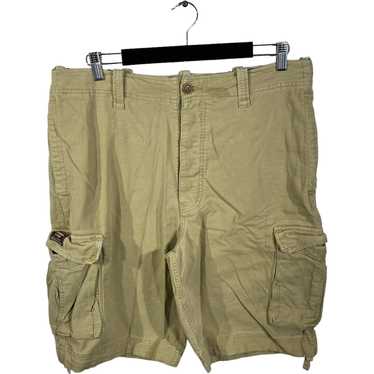 Vintage Y2K Abercrombie & Fitch 2024 Camo Cargo Shorts 34 Green Pockets Drawstring