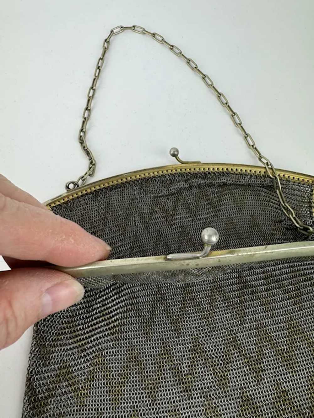 Herringbone Vintage Metal Mesh Bag from late 1800… - image 10