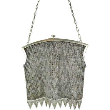 Herringbone Vintage Metal Mesh Bag from late 1800… - image 1