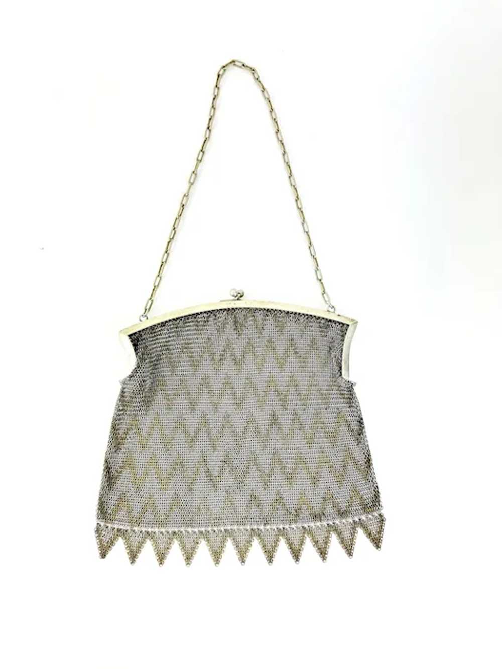 Herringbone Vintage Metal Mesh Bag from late 1800… - image 3