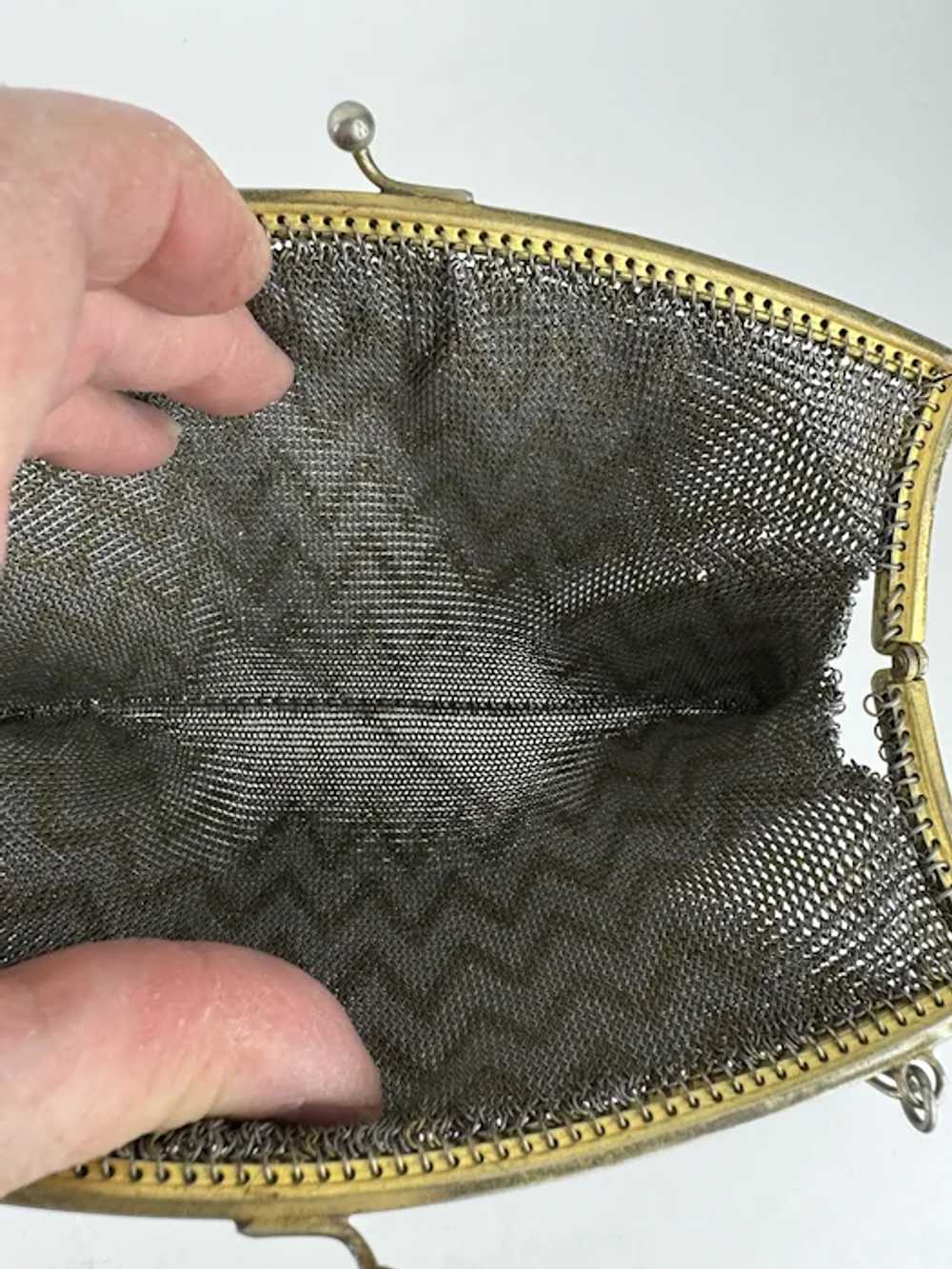 Herringbone Vintage Metal Mesh Bag from late 1800… - image 7