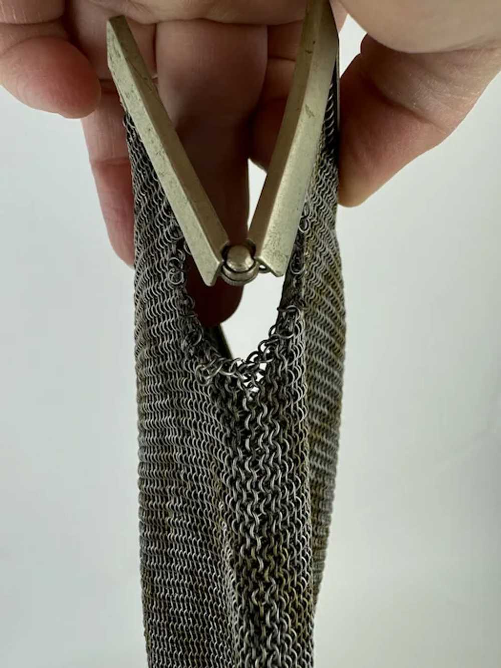 Herringbone Vintage Metal Mesh Bag from late 1800… - image 8