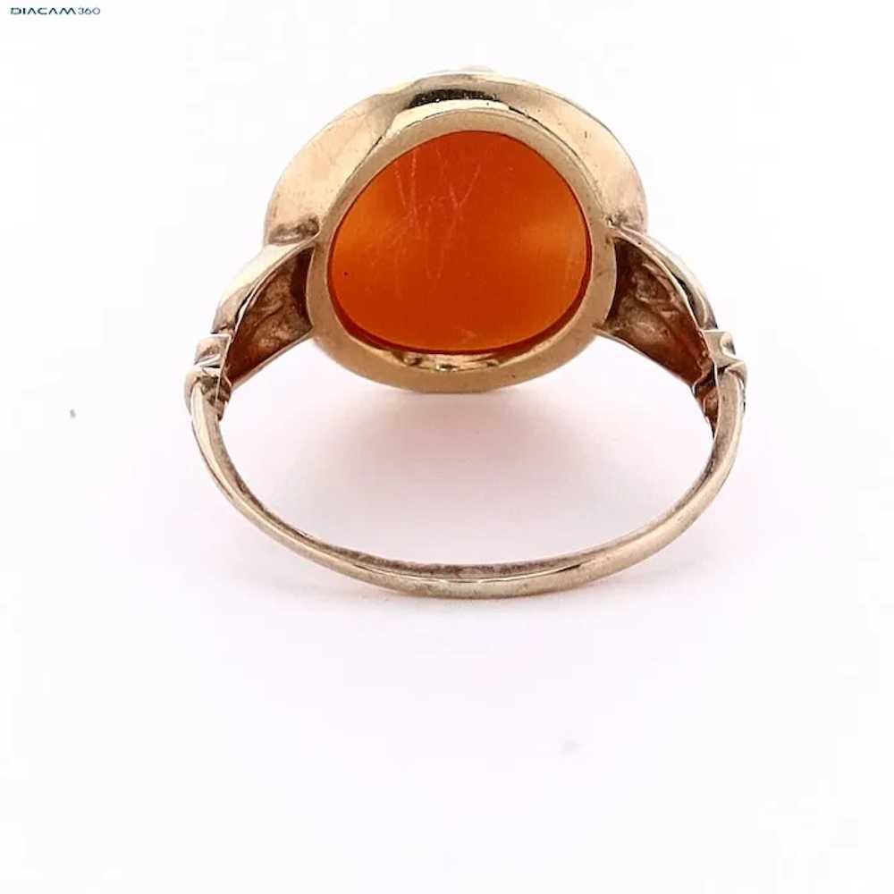 Antique Cameo Ring in 10K Yellow Gold Size 5 - image 2