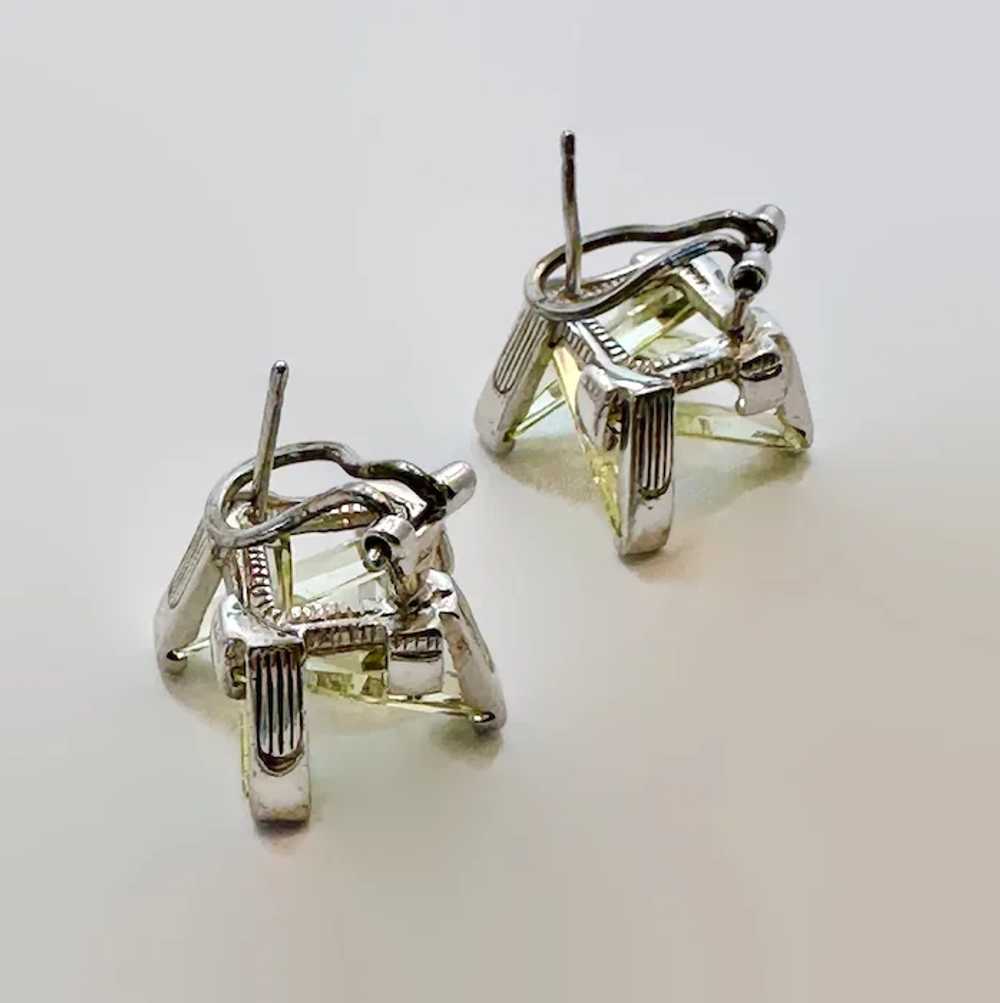 Citrine Earrings, Sterling Silver, Unique, Vintag… - image 5