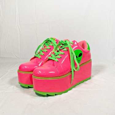 Other YRU LaLa Neon Pink Green Patent Alien Punk … - image 1