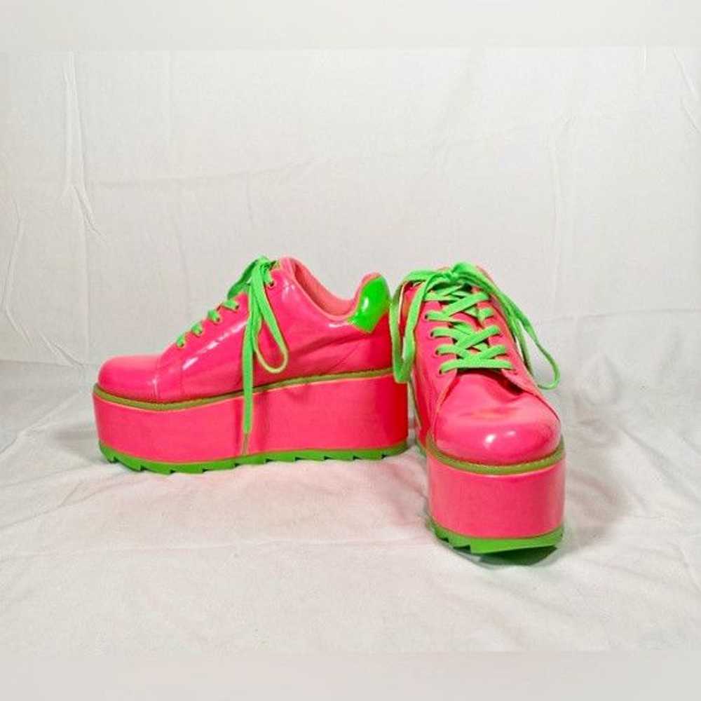 Other YRU LaLa Neon Pink Green Patent Alien Punk … - image 2