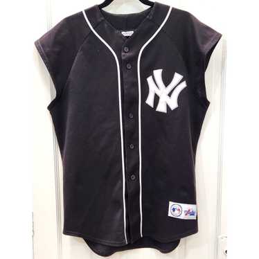 Majestic NY Yankees 90s VEST jersey M black New Y… - image 1