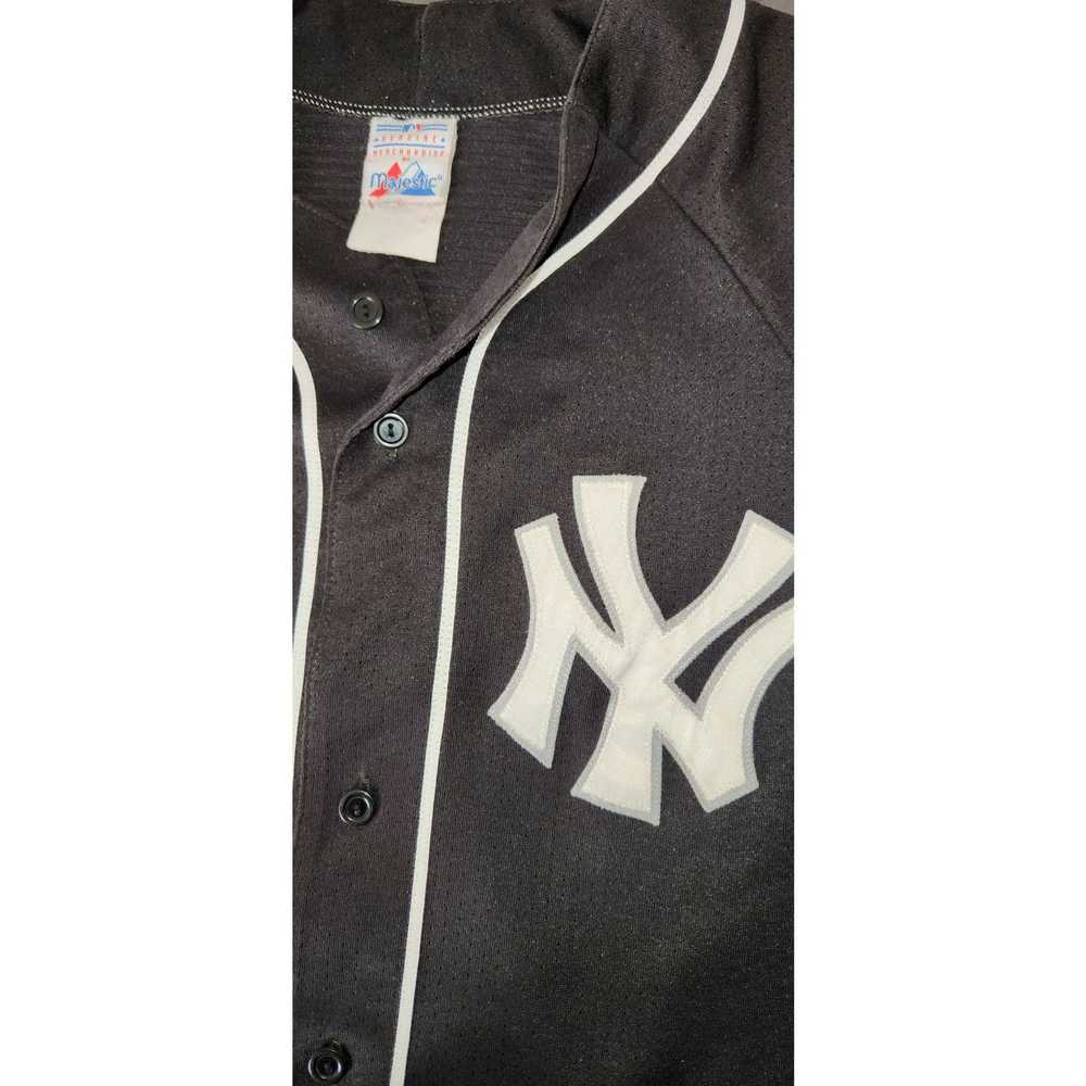 Majestic NY Yankees 90s VEST jersey M black New Y… - image 2