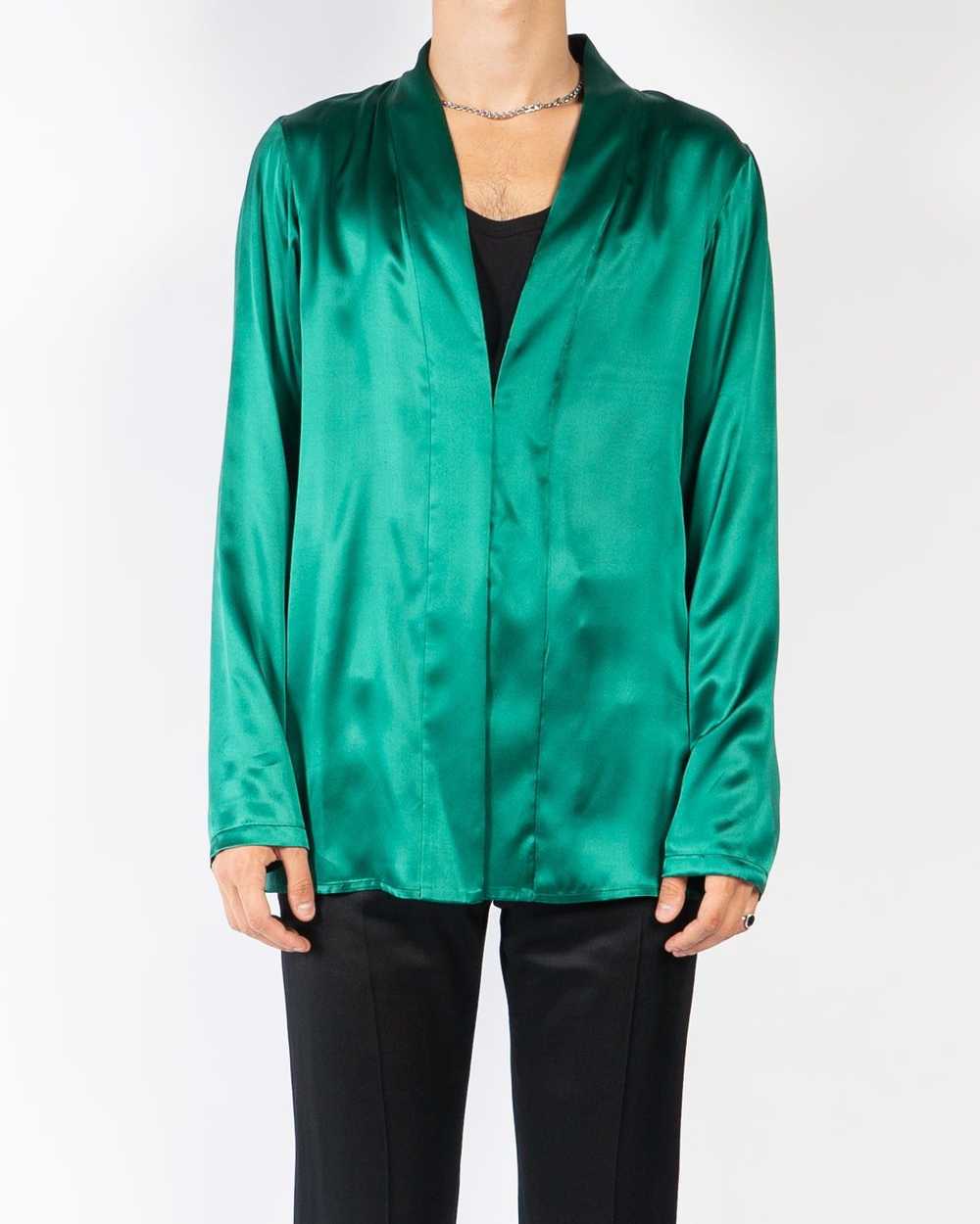 Haider Ackermann SS19 Green Kimono Silk Shirt - image 3