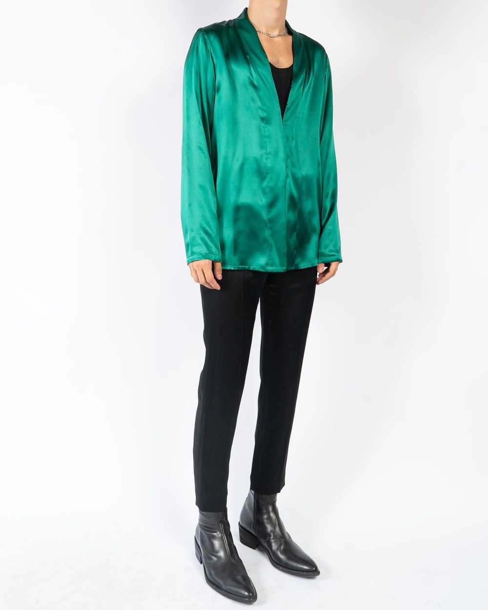 Haider Ackermann SS19 Green Kimono Silk Shirt - image 7