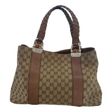 Gucci Vintage Bamboo cloth handbag - image 1