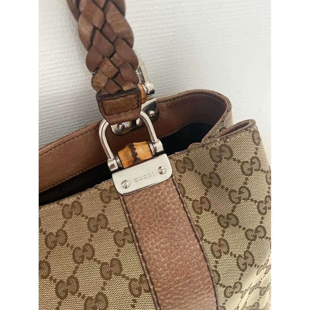 Gucci Vintage Bamboo cloth handbag - image 5