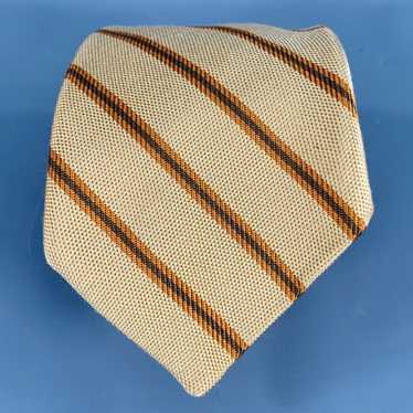 Oxxford Clothes Orange Mustard Diagonal Stripe Si… - image 1