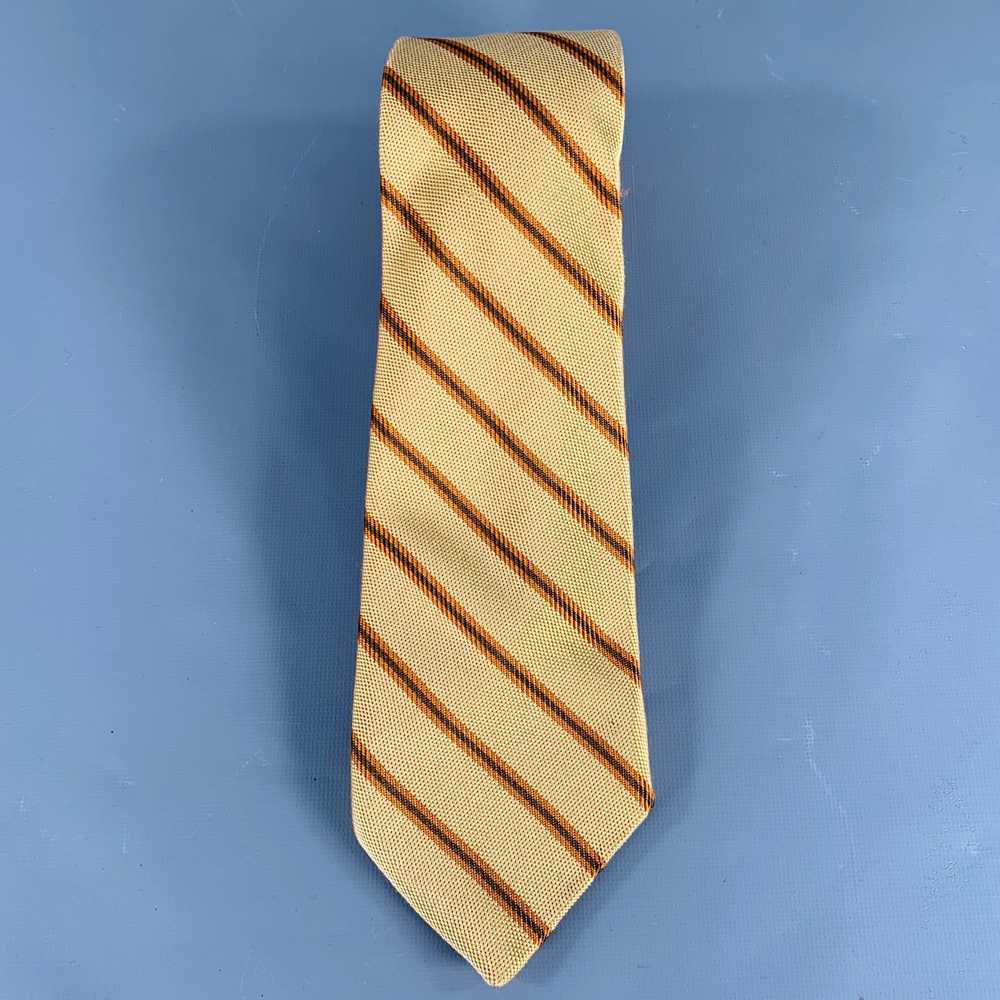 Oxxford Clothes Orange Mustard Diagonal Stripe Si… - image 2