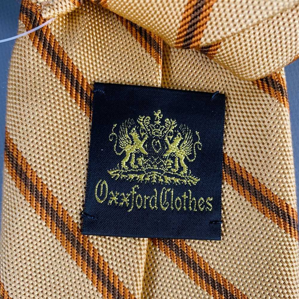 Oxxford Clothes Orange Mustard Diagonal Stripe Si… - image 3