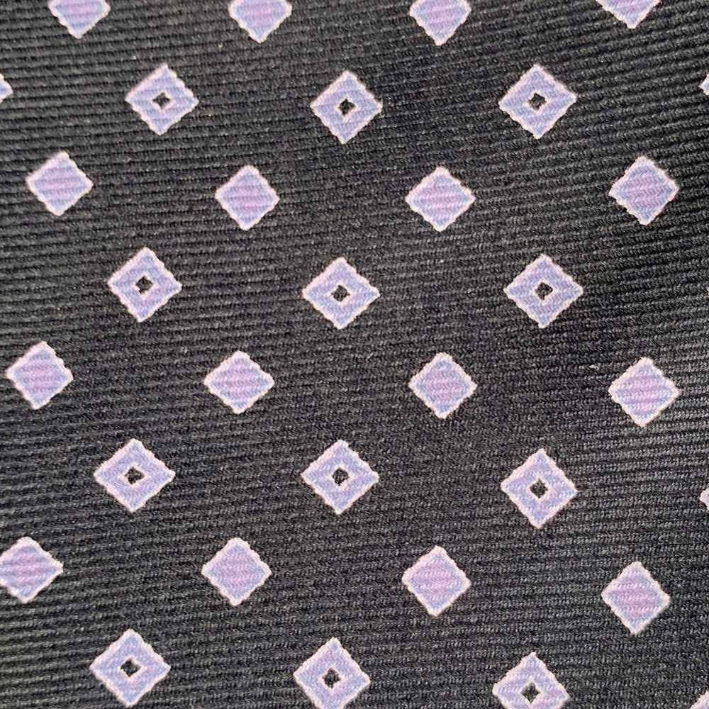 Kiton Black Purple Diamond Silk Tie - image 2