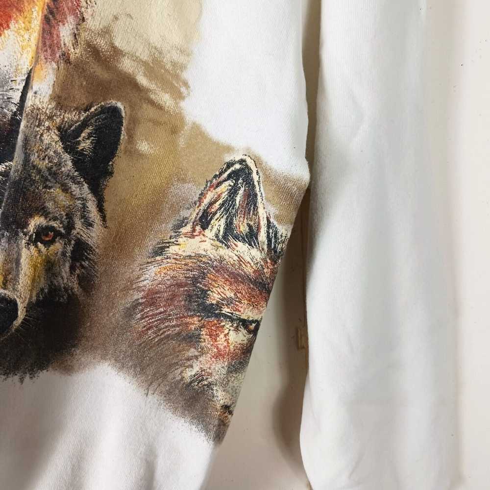 Hanes Wolves Sweatshirt 90s Vintage Mega Print Wr… - image 5