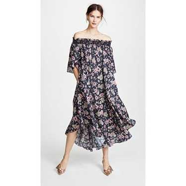 Vilshenko Michaela Floral Dress 6 Keyhole cheapest Mock Neck 3/4 Sleeve Jacquard Midi